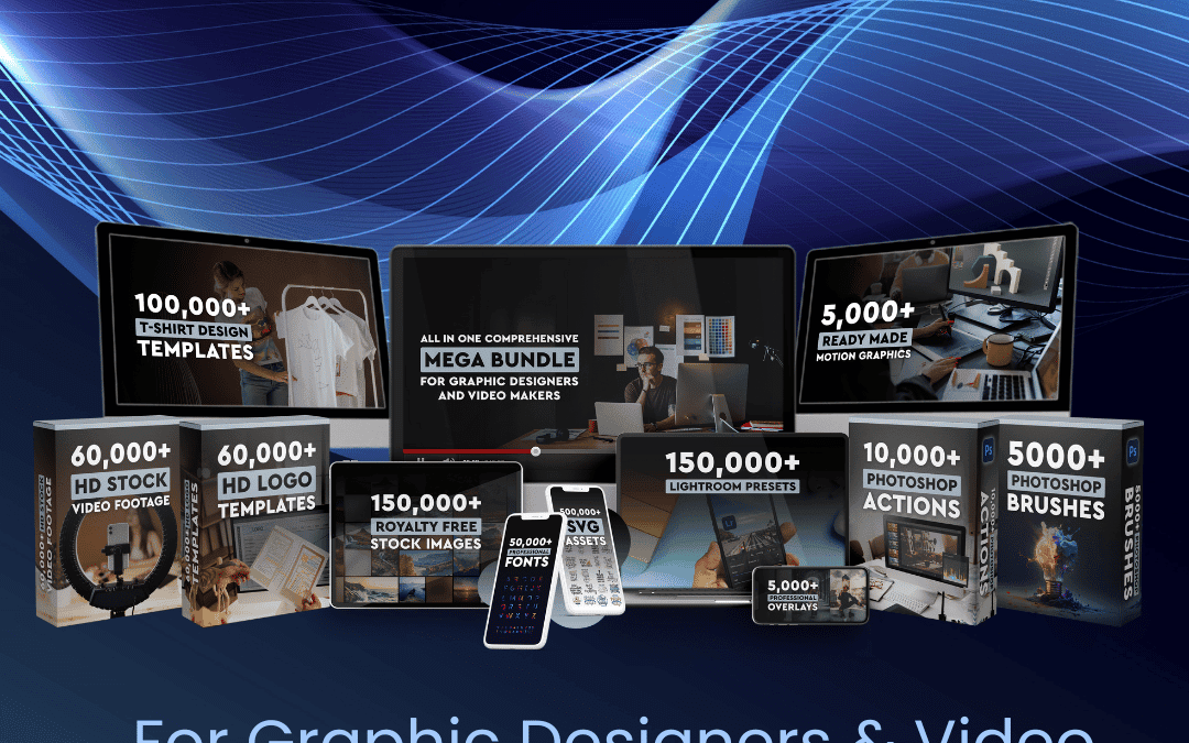 Design and Video Mega Bundle: 1,000,000+ Professional Assets for Graphic Designers and Video Makers, Templates Bundle, SVG, Lightroom Preset