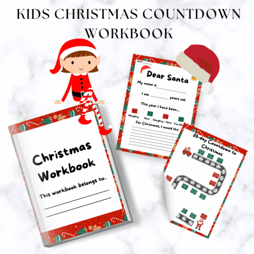 Christmas Countdown Activity Workbook For Kids