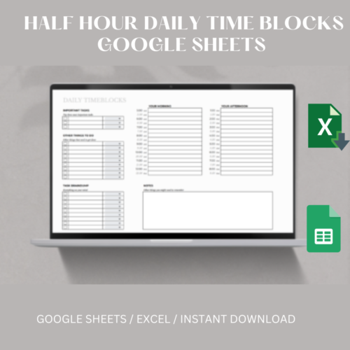 Time Tracker Google Excel Spreadsheet Planner