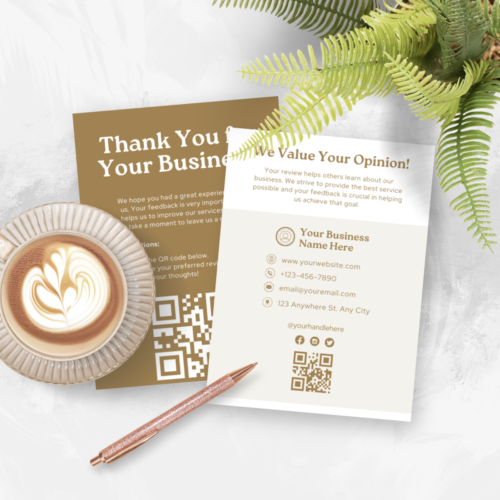 Leave a review QR code business cards